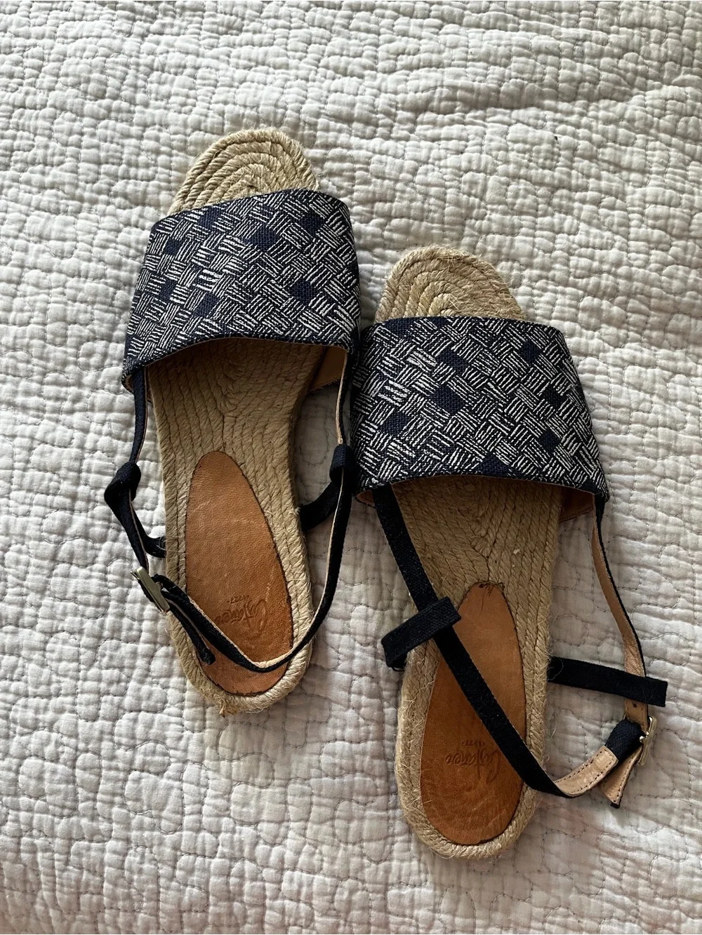 Castaner Navy Espadrille Sandals with Natural Jute Sole